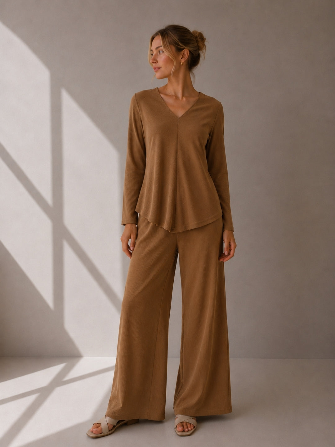 Clobug Women Brown Co-ord Set