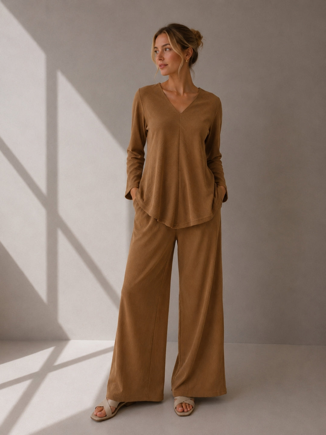 Clobug Women Brown Co-ord Set