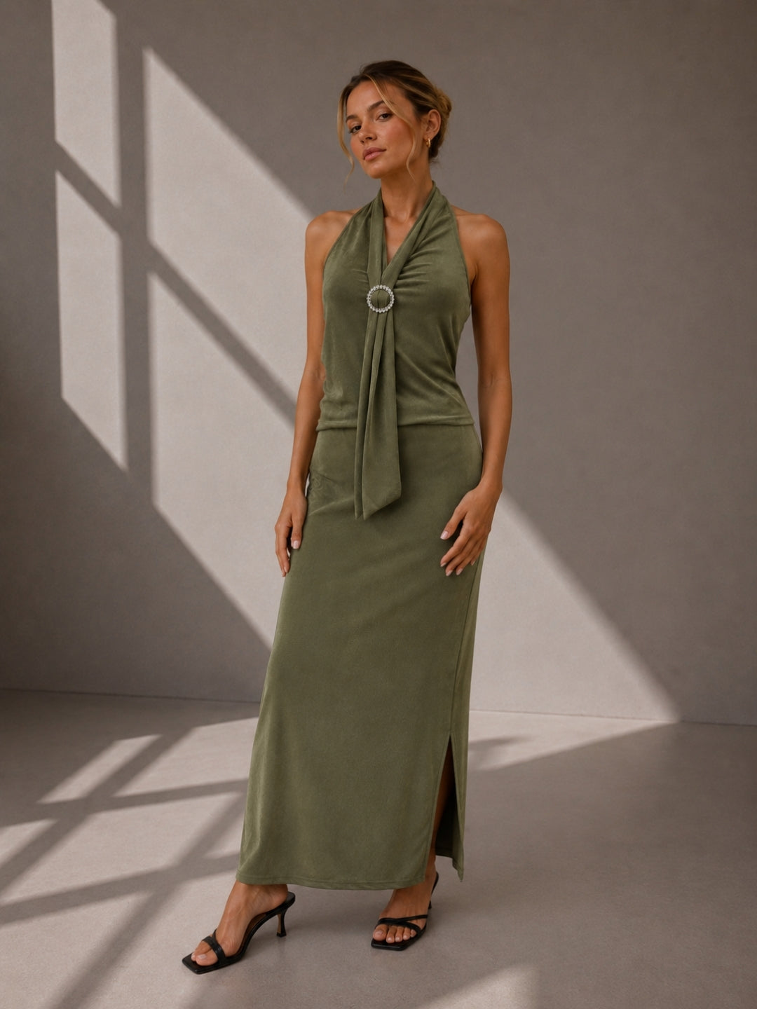 Women Green Maxi Dress