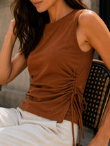 Women's Sleeveless Boat Neck Top