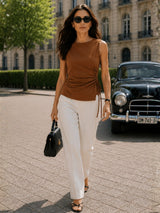 Women's Sleeveless Boat Neck Top