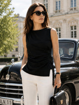 Women's Sleeveless Boat Neck Top