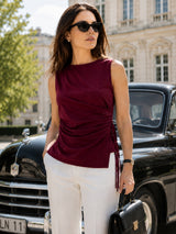 Women's Sleeveless Boat Neck Top