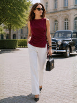 Women's Sleeveless Boat Neck Top