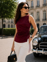 Women's Sleeveless Boat Neck Top