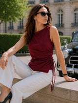 Women's Sleeveless Boat Neck Top
