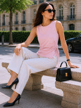 Women's Sleeveless Boat Neck Top