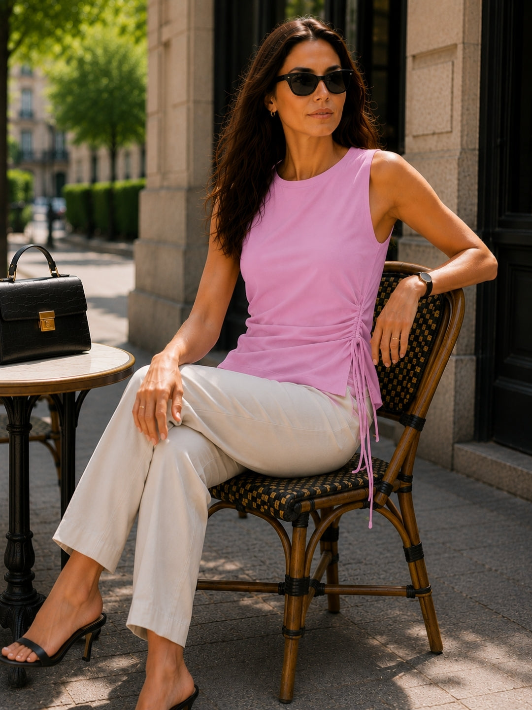 Women's Sleeveless Boat Neck Top