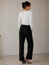 Clobug Women Cowl Neck Printed Mesh Top