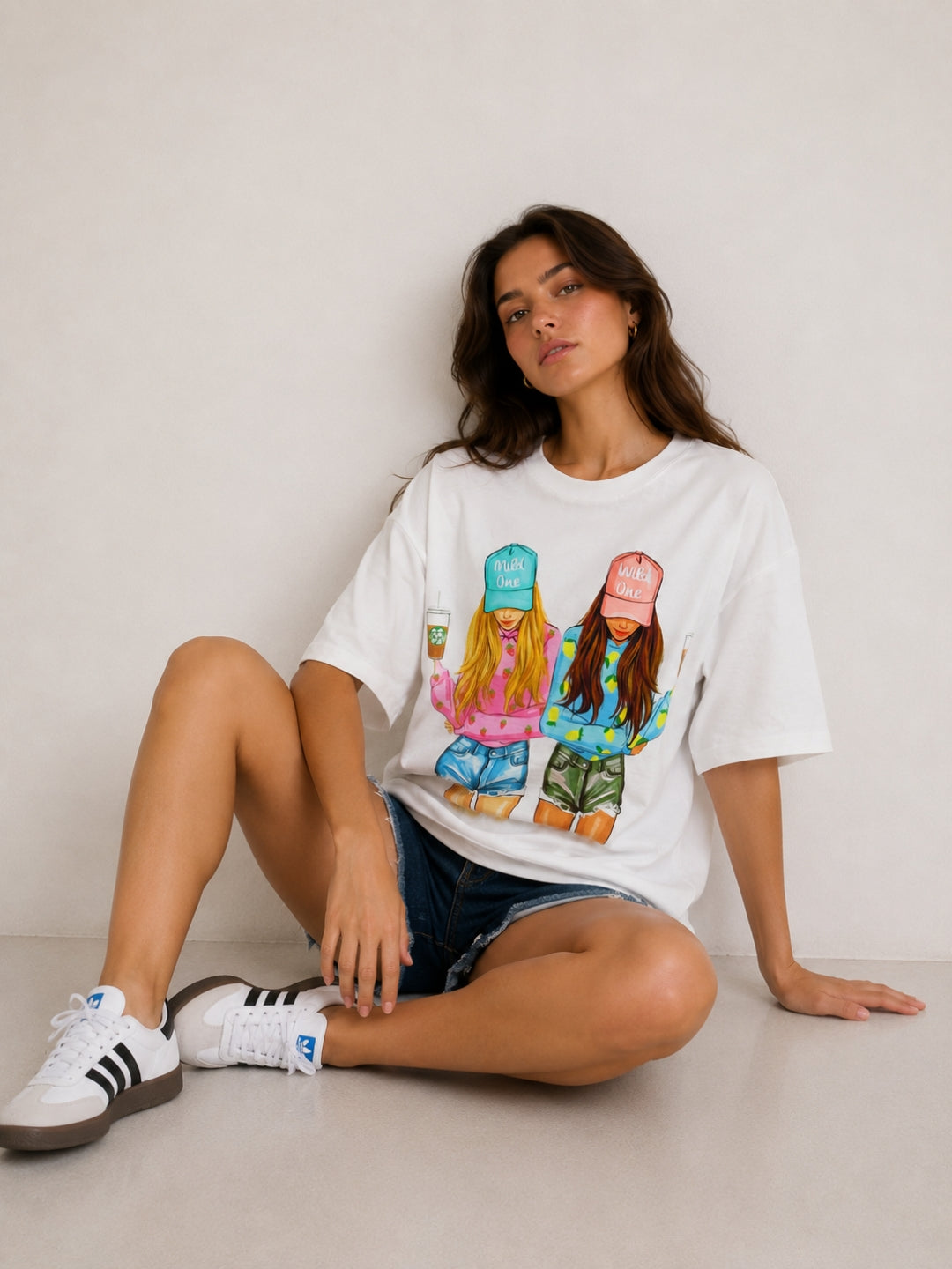 Clobug Women Oversized Graphic Print T-Shirt