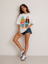 Clobug Women Oversized Graphic Print T-Shirt