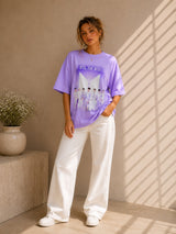 Clobug Women Oversized Graphic Print T-Shirt