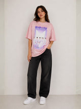 Clobug Women Oversized Graphic Print T-Shirt