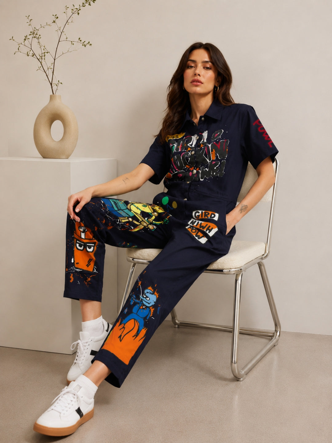 Clobug Women Printed Green Jumpsuit