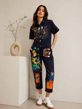 Clobug Women Printed Green Jumpsuit