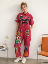 Clobug Women Printed Green Jumpsuit