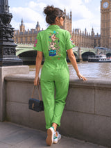 Clobug Women Printed Green Jumpsuit