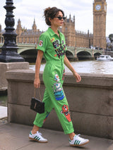 Clobug Women Printed Green Jumpsuit