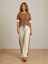 Clobug Women Tshirt & Trouser Colorblock Co-ords Set