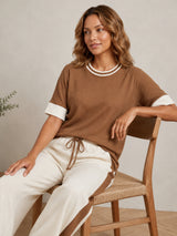 Clobug Women Tshirt & Trouser Colorblock Co-ords Set