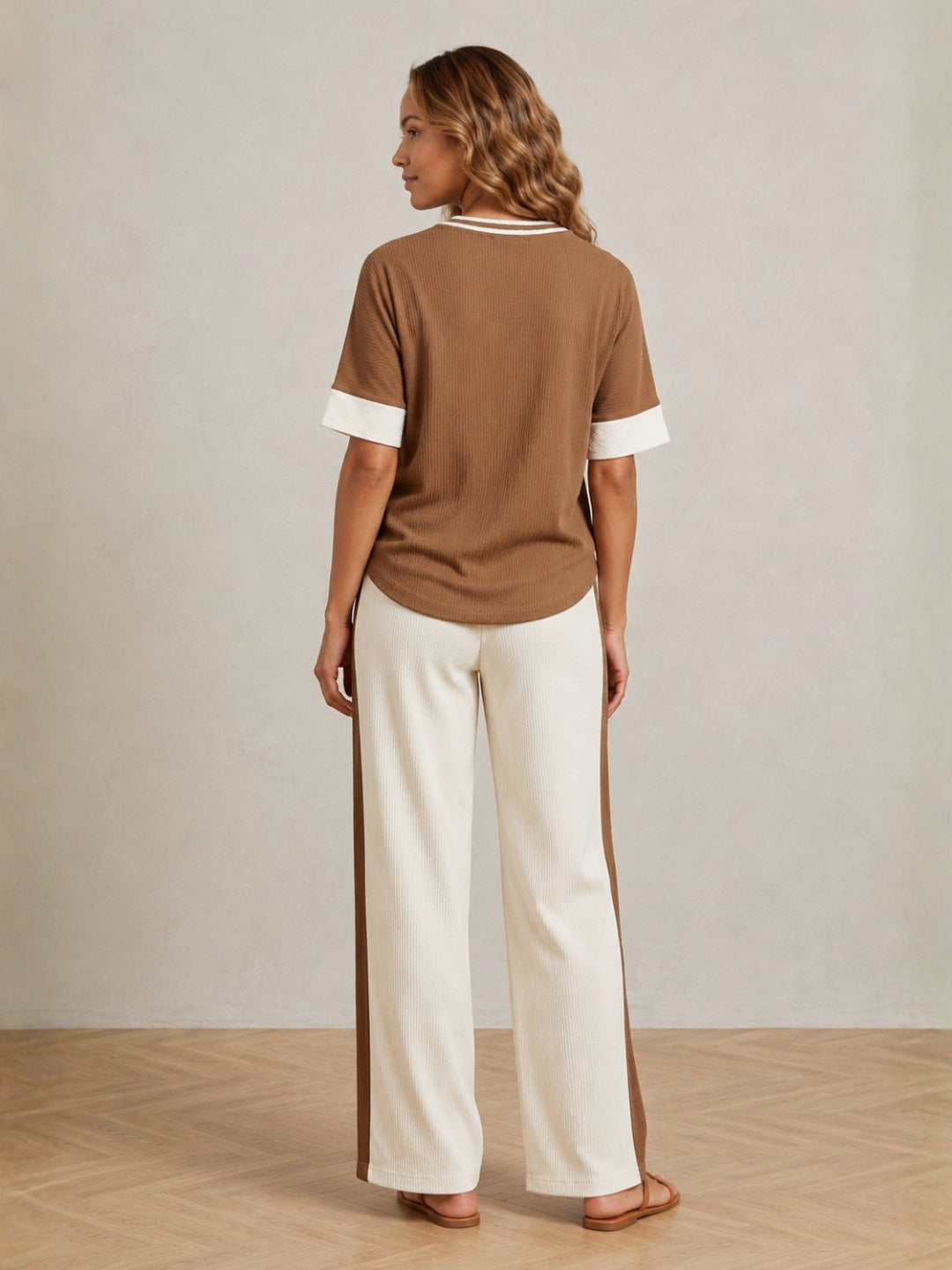 Clobug Women Tshirt & Trouser Colorblock Co-ords Set