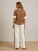 Clobug Women Tshirt & Trouser Colorblock Co-ords Set
