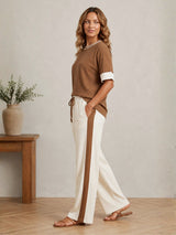 Clobug Women Tshirt & Trouser Colorblock Co-ords Set