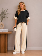 Clobug Women Tshirt & Trouser Colorblock Co-ords Set