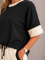 Clobug Women Tshirt & Trouser Colorblock Co-ords Set
