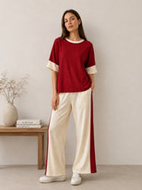Clobug Women Tshirt & Trouser Colorblock Co-ords Set