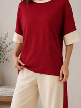 Clobug Women Tshirt & Trouser Colorblock Co-ords Set