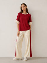 Clobug Women Tshirt & Trouser Colorblock Co-ords Set
