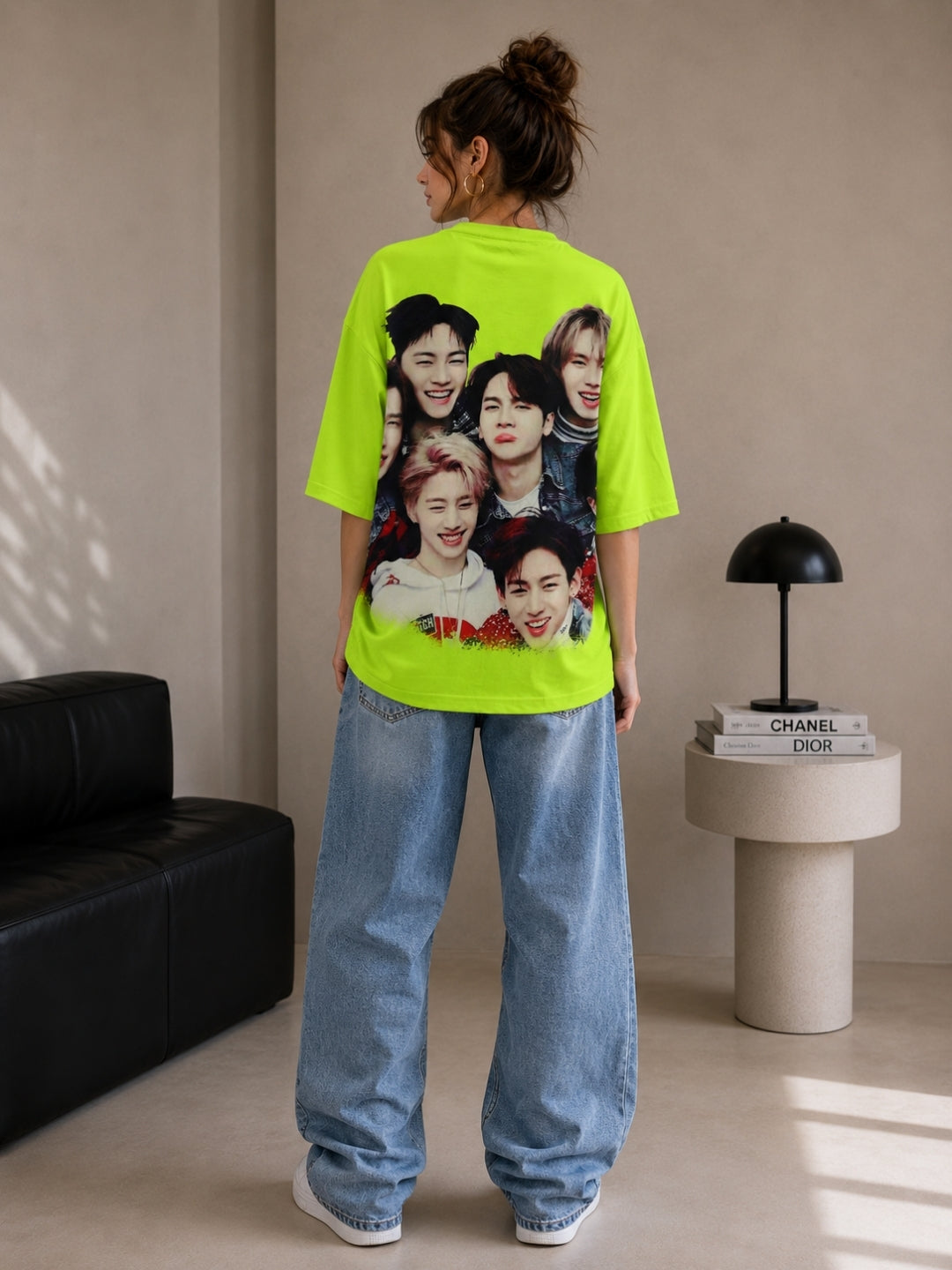 Clobug Women BTS The Best Green Oversized T-Shirt