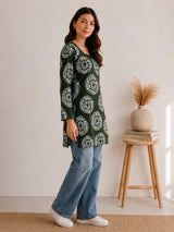 Women's Green Full Sleeve Kurti
