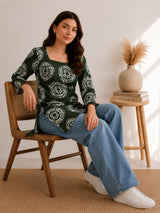 Women's Green Full Sleeve Kurti