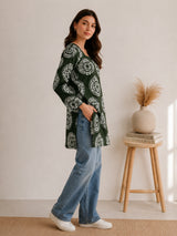 Women's Green Full Sleeve Kurti
