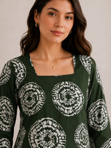 Women's Green Full Sleeve Kurti