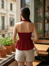 Women's Printed Peplum Top