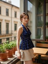 Women's Printed Peplum Top