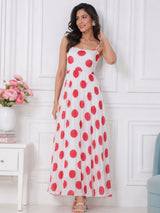 Women's Red Polka Dot Flare Dress