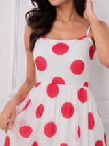 Women's Red Polka Dot Flare Dress