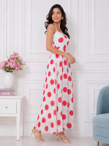 Women's Red Polka Dot Flare Dress