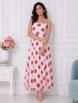 Women's Red Polka Dot Flare Dress