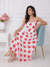 Women's Red Polka Dot Flare Dress