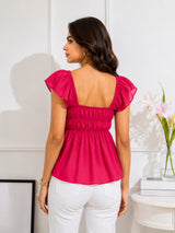 Women's Pink Peplum Top