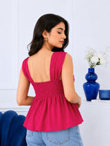 Clobug Women's Pink Sleeveless Top