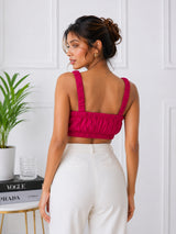 Clobug Women's Pink Sleeveless Crop Top