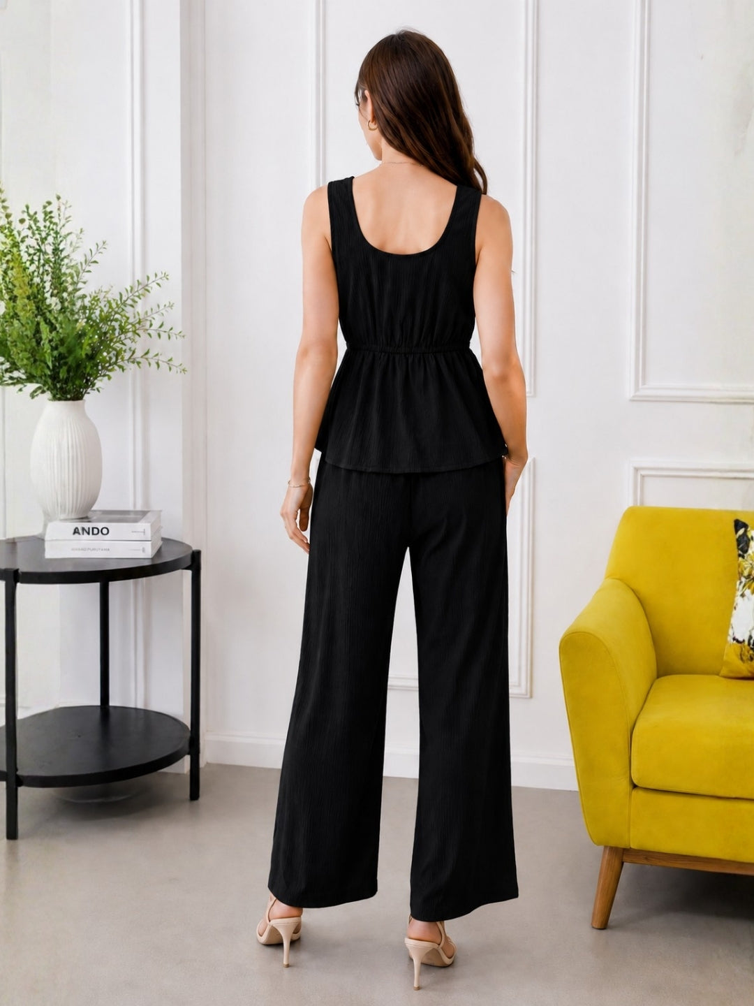 Women's Brown V Neck Co-Ord Set