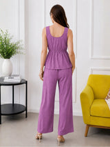Women's Brown V Neck Co-Ord Set