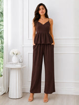 Women's White Sweetheart Neck Co-Ord Set